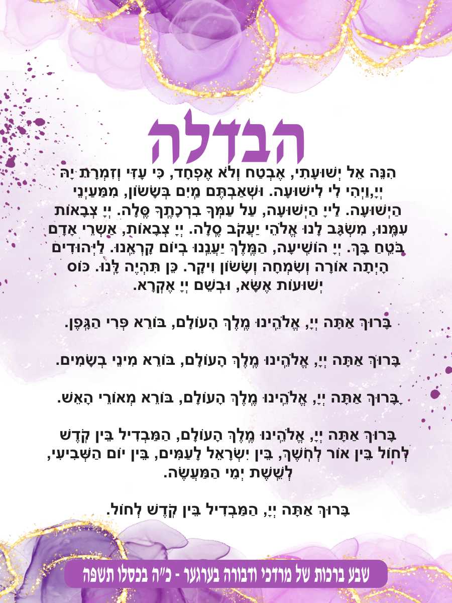 Pastel Splash Havdala - Conclusion of Shabbos