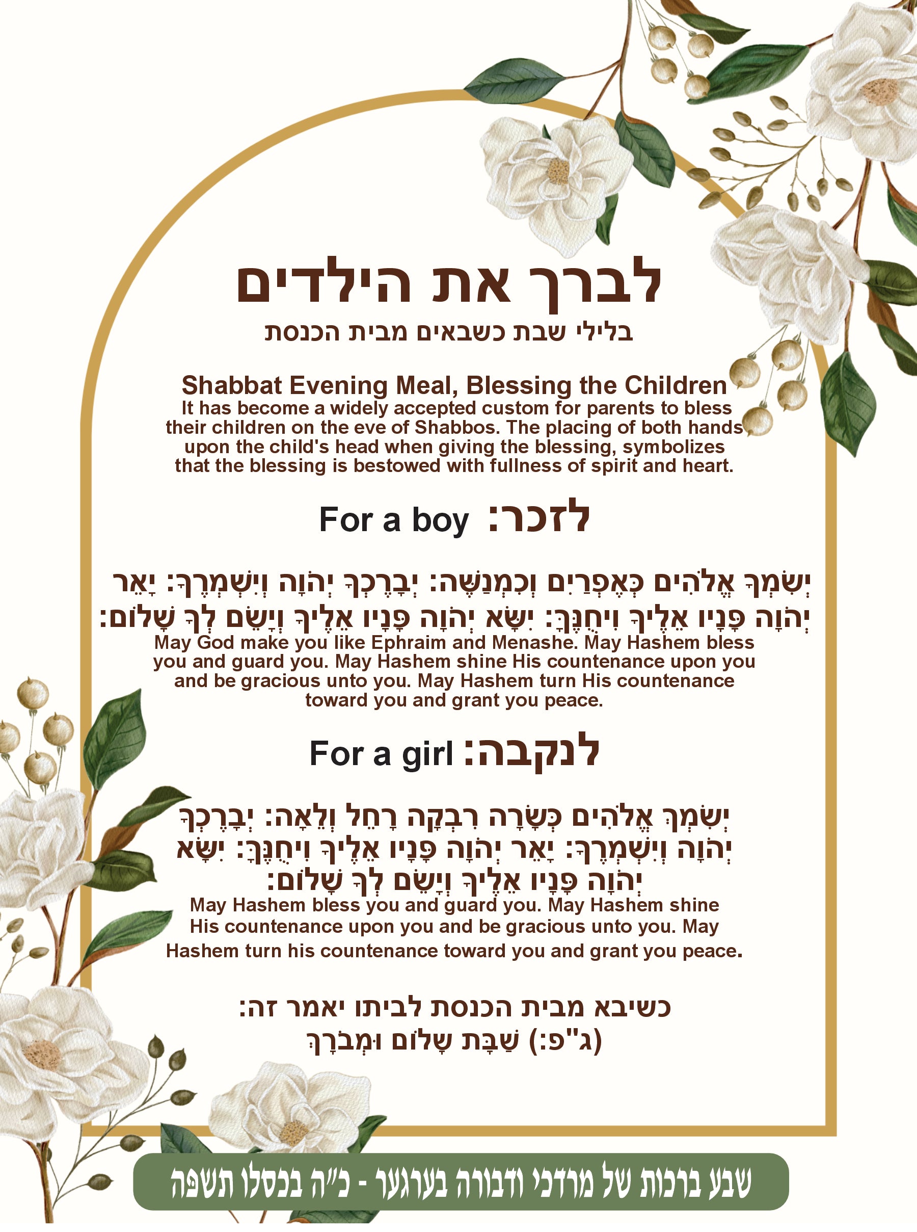 Bridal Frame - Blessing for a Parent to a Child