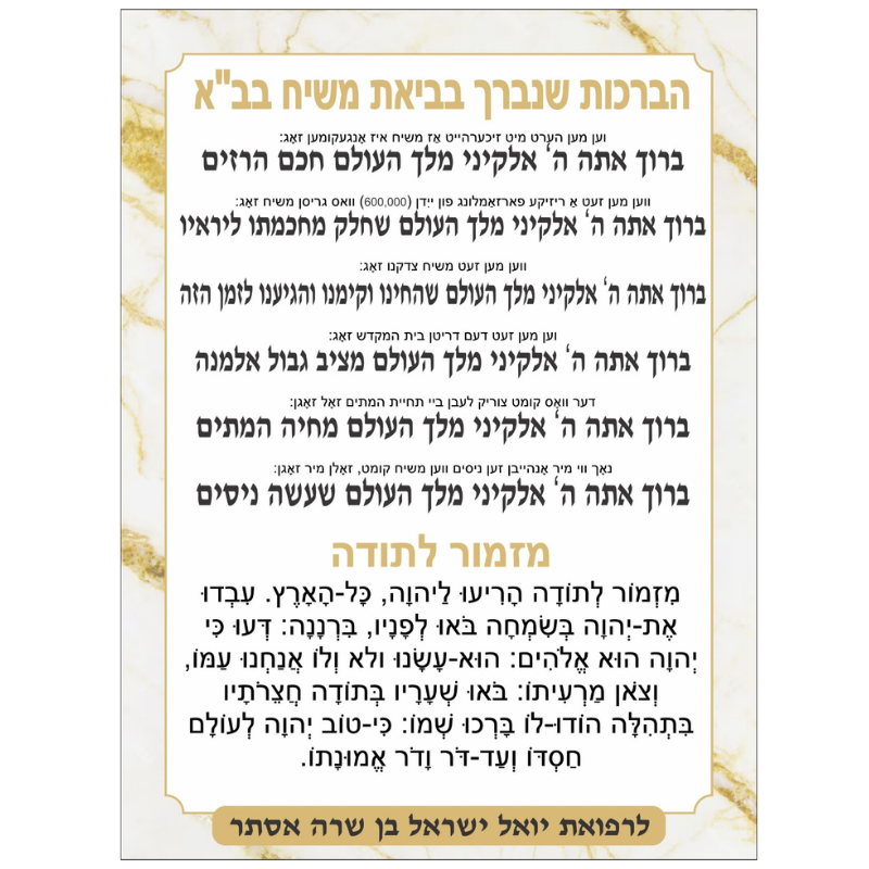 Brochos on the arrival of Moshiach - Yiddish