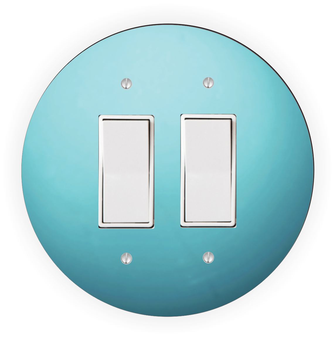 Sam Sandor - Planet Uranus Design - Round Light Switch Plate Cover - Double Rocker