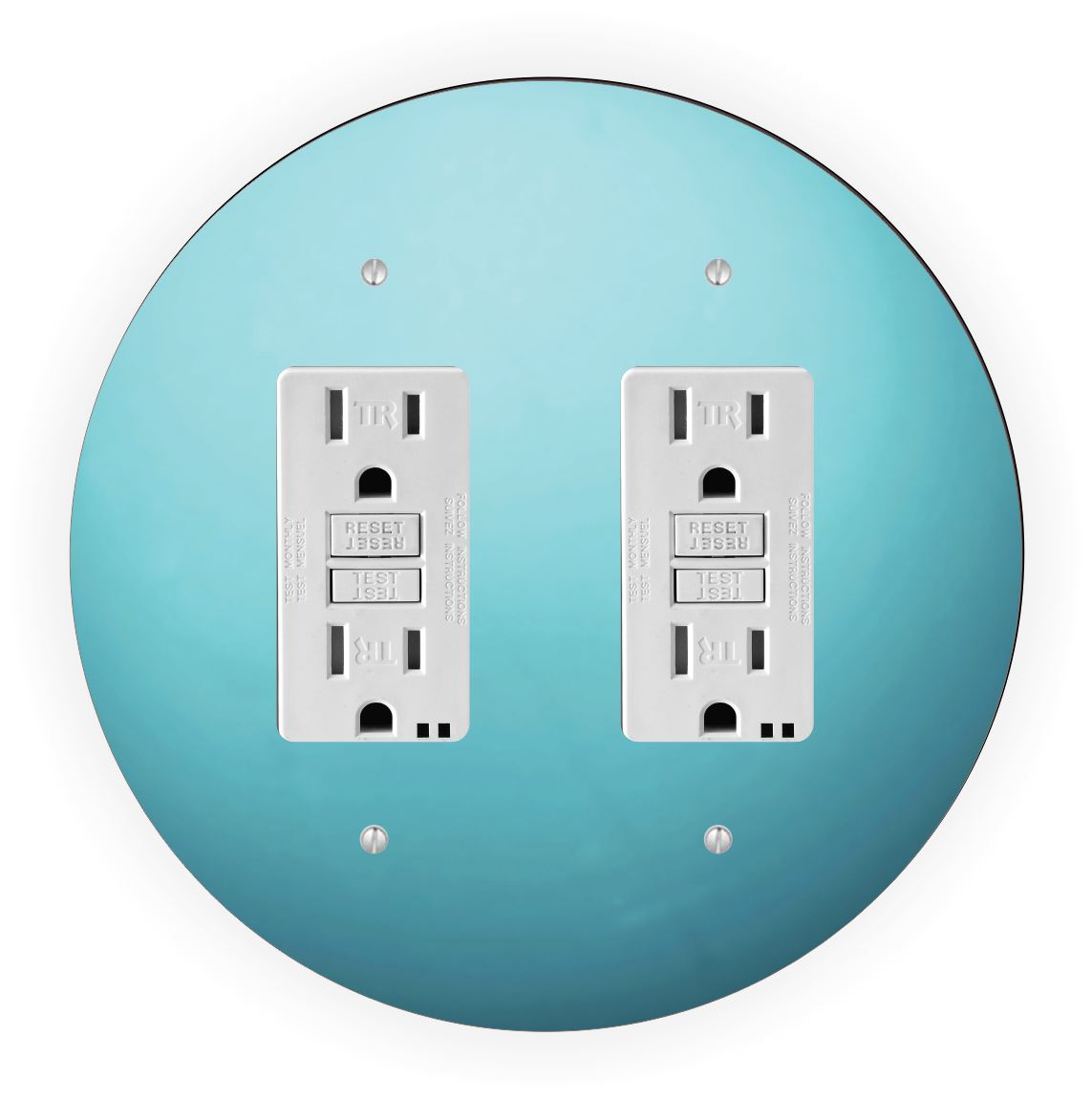 Sam Sandor - Planet Uranus Design - Round Light Switch Plate Cover - Double GFI