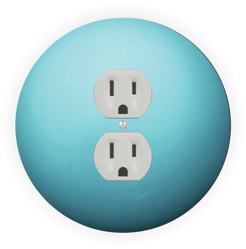 Sam Sandor - Planet Uranus Design - Round Light Switch Plate Cover - Outlet Cover