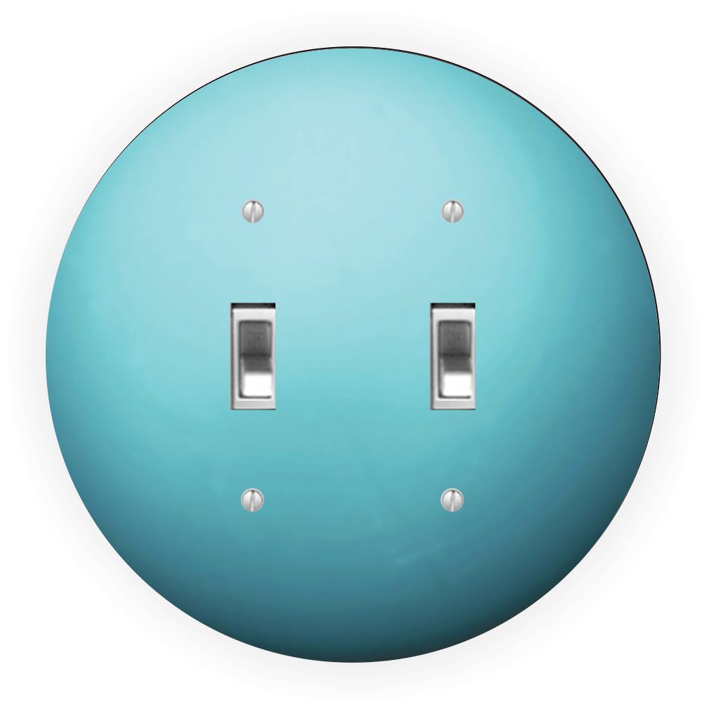 Sam Sandor - Planet Uranus Design - Round Light Switch Plate Cover - Double Toggle