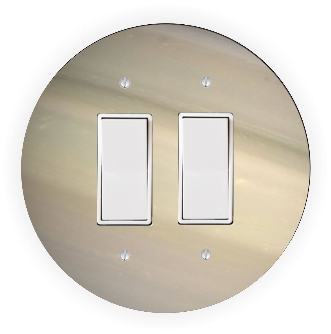 Sam Sandor - Planet Saturn Design - Round Light Switch Plate Cover - Double Rocker