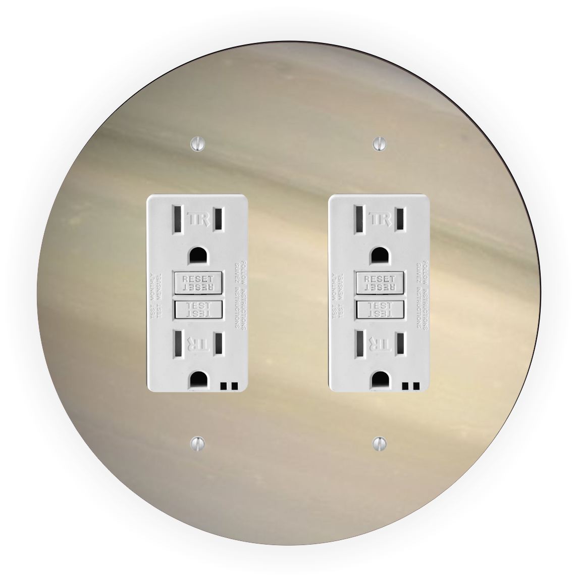 Sam Sandor - Planet Saturn Design - Round Light Switch Plate Cover - Double GFI