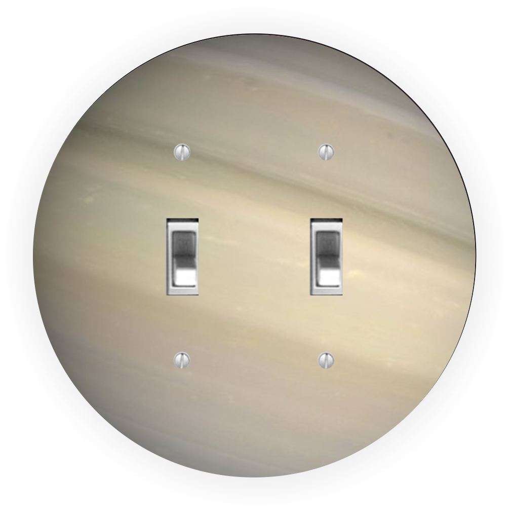 Sam Sandor - Planet Saturn Design - Round Light Switch Plate Cover - Double Toggle