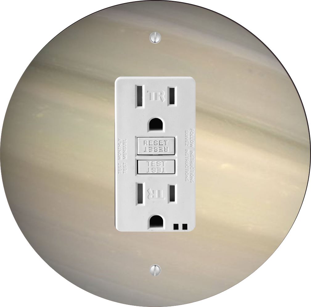 Sam Sandor - Planet Saturn Design - Round Light Switch Plate Cover - GFI