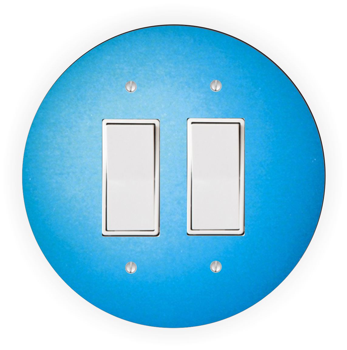 Sam Sandor - Planet Neptune Design - Round Light Switch Plate Cover - Double Rocker