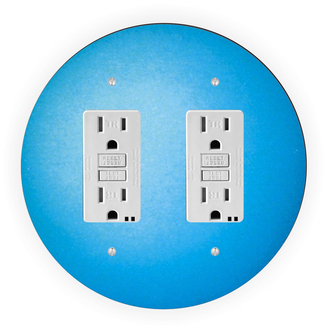 Sam Sandor - Planet Neptune Design - Round Light Switch Plate Cover - Double GFI