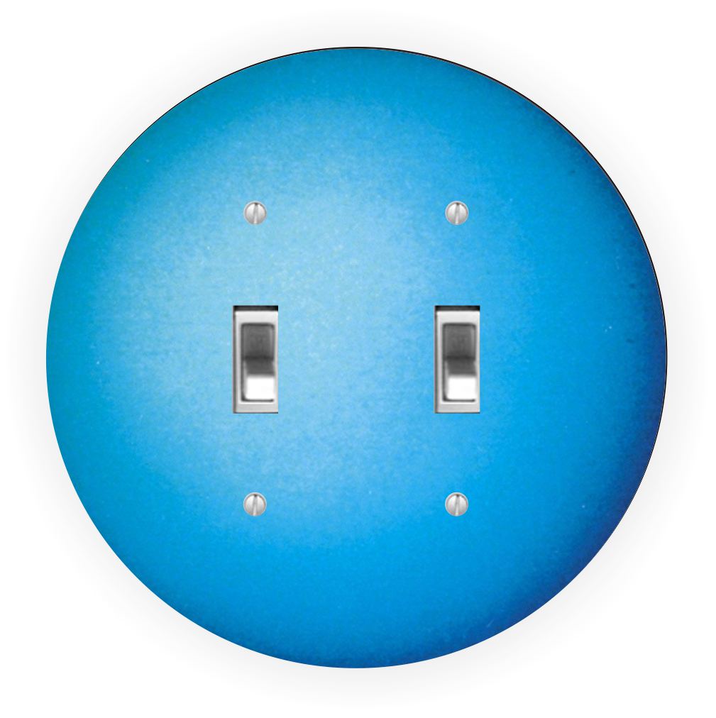 Sam Sandor - Planet Neptune Design - Round Light Switch Plate Cover - Double Toggle
