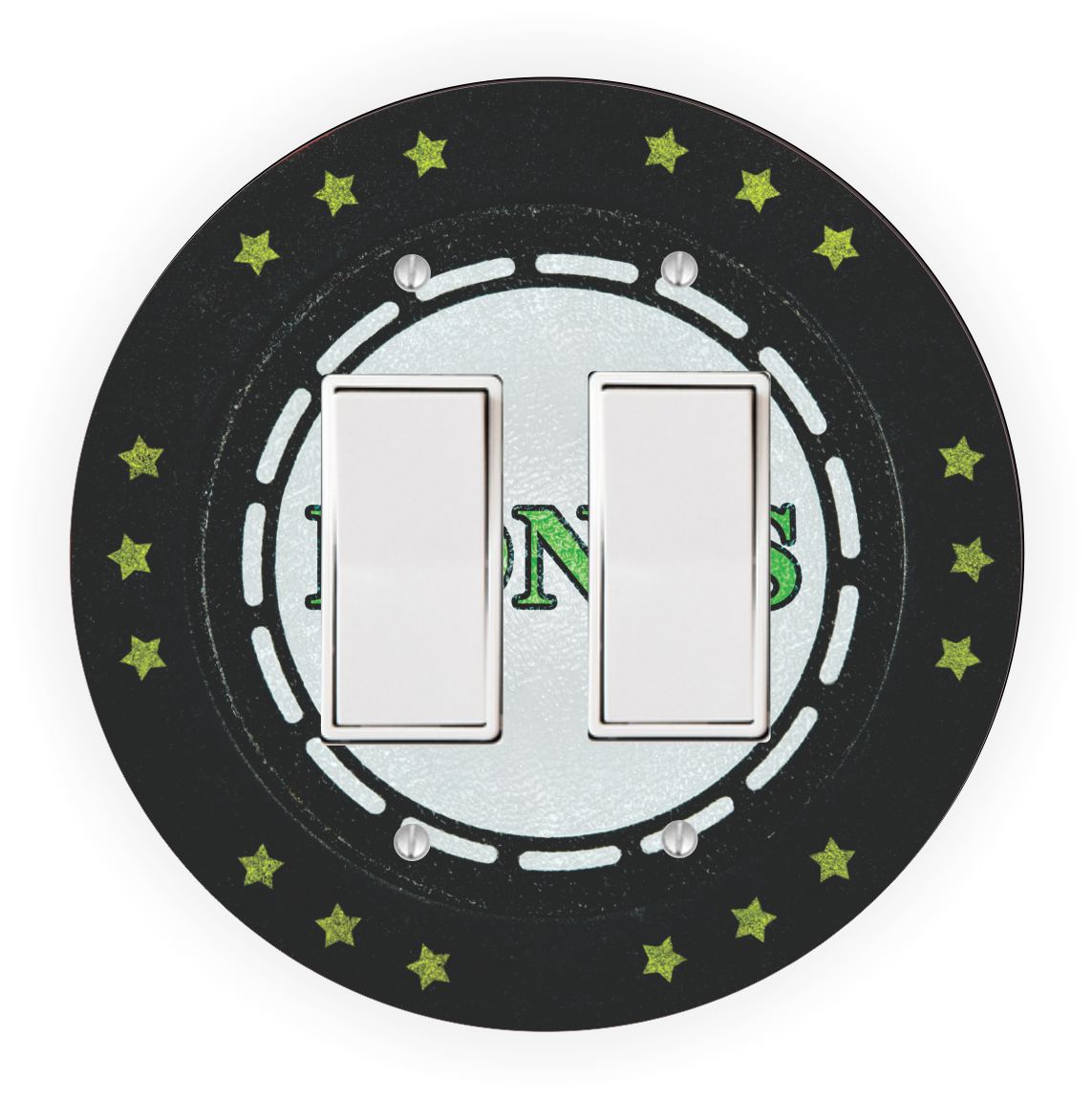 Sam Sandor - Bonus Poker Chip Design - Round Light Switch Plate Cover - Double Rocker