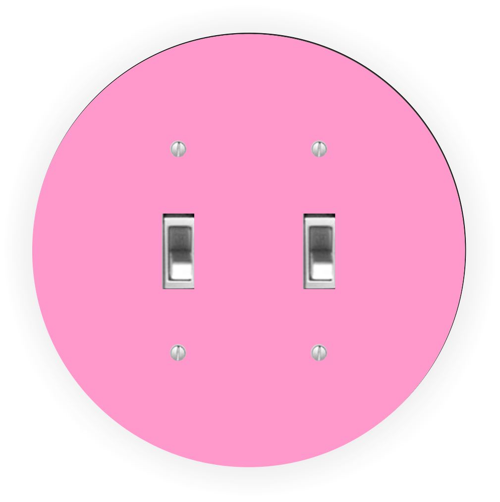 Sam Sandor - Pink Design - Round Light Switch Plate Cover - Double Toggle