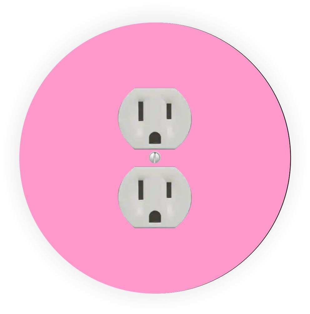 Sam Sandor - Pink Design - Round Light Switch Plate Cover - Outlet Cover