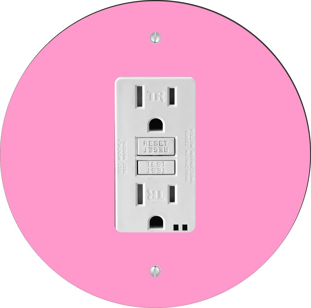 Sam Sandor - Pink Design - Round Light Switch Plate Cover - GFI