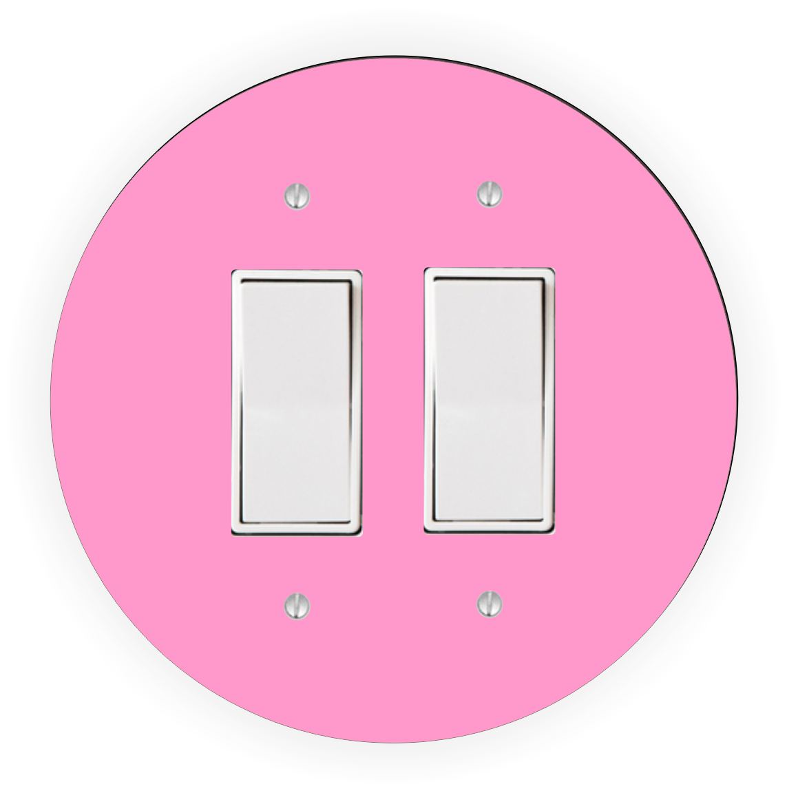 Sam Sandor - Pink Design - Round Light Switch Plate Cover - Double Rocker