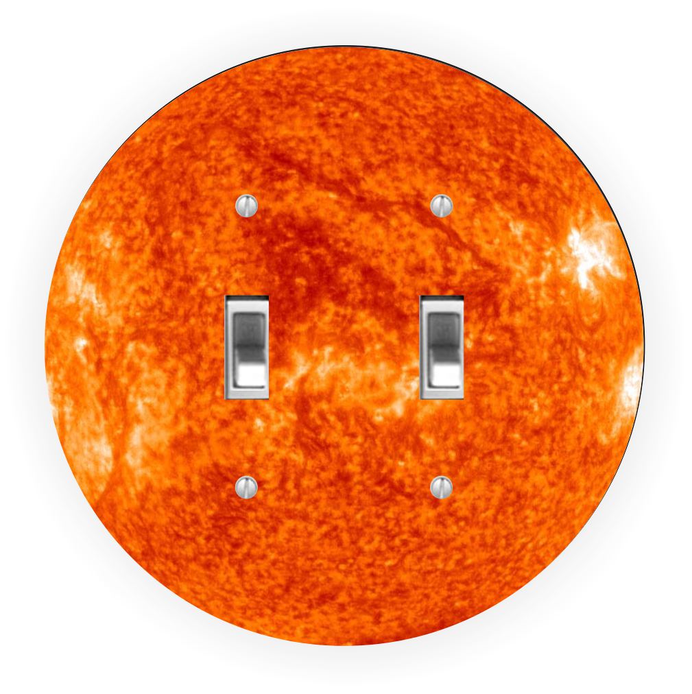 Sam Sandor - Planet Sun Design - Round Light Switch Plate Cover - Double Toggle