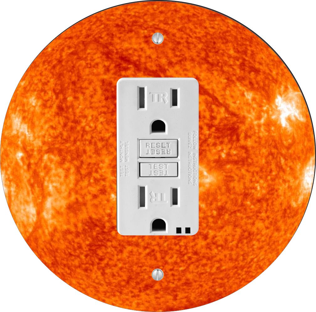 Sam Sandor - Planet Sun Design - Round Light Switch Plate Cover - GFI