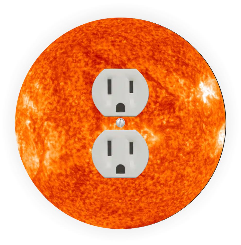 Sam Sandor - Planet Sun Design - Round Light Switch Plate Cover - Outlet Cover
