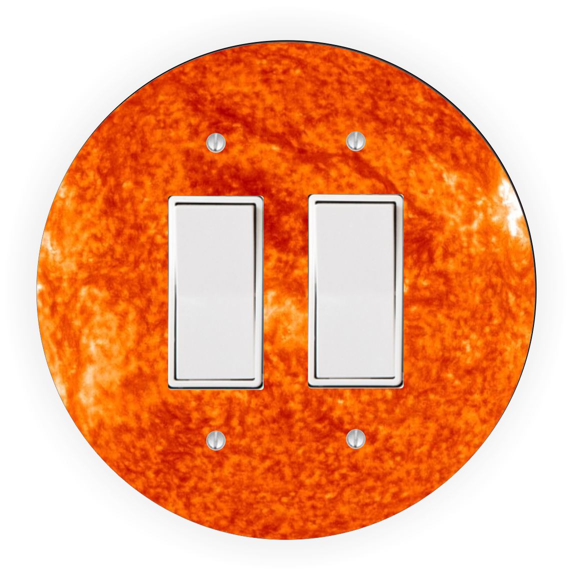 Sam Sandor - Planet Sun Design - Round Light Switch Plate Cover - Single Rocker