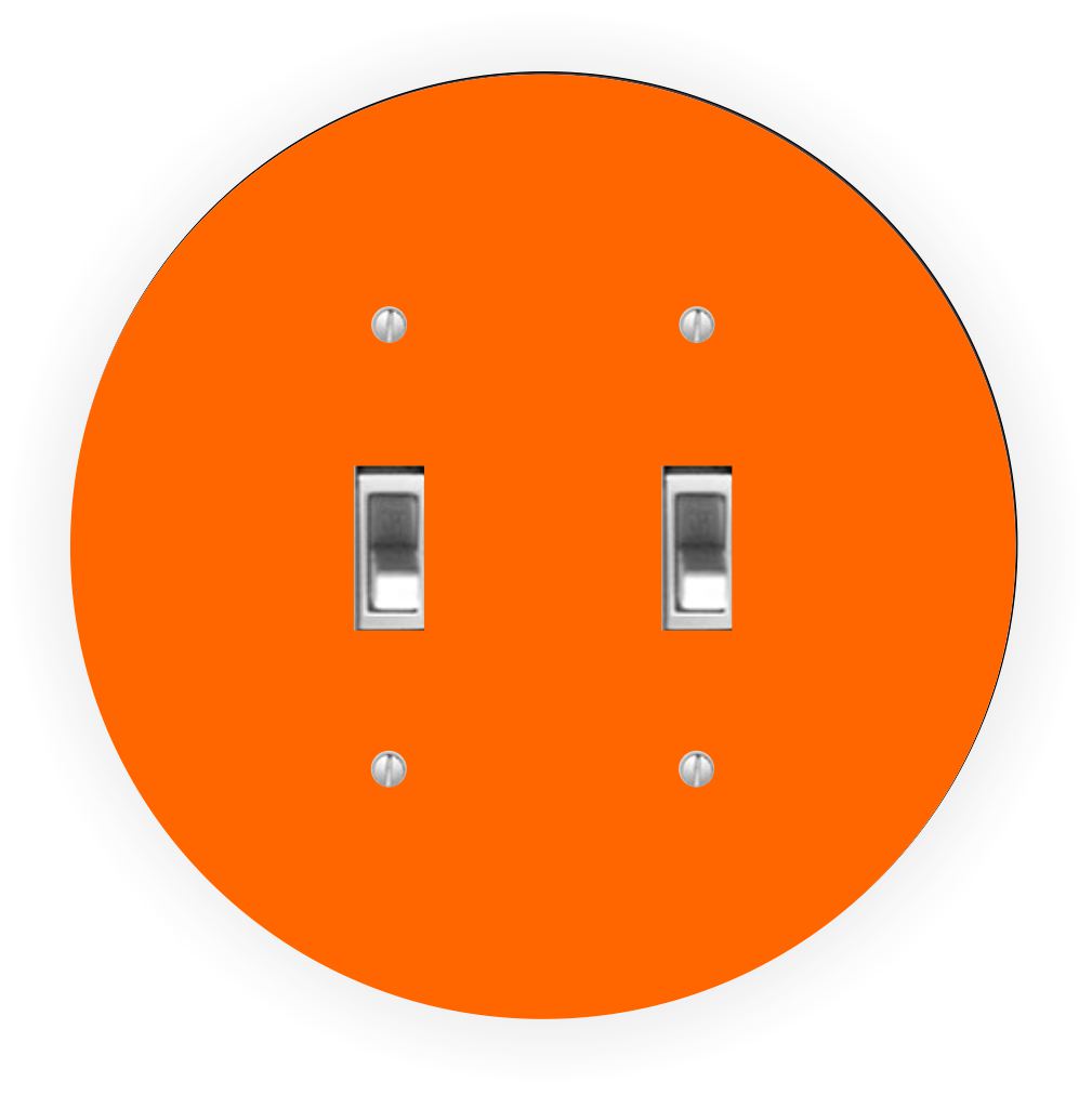 Sam Sandor - Orange Design - Round Light Switch Plate Cover - Double Toggle