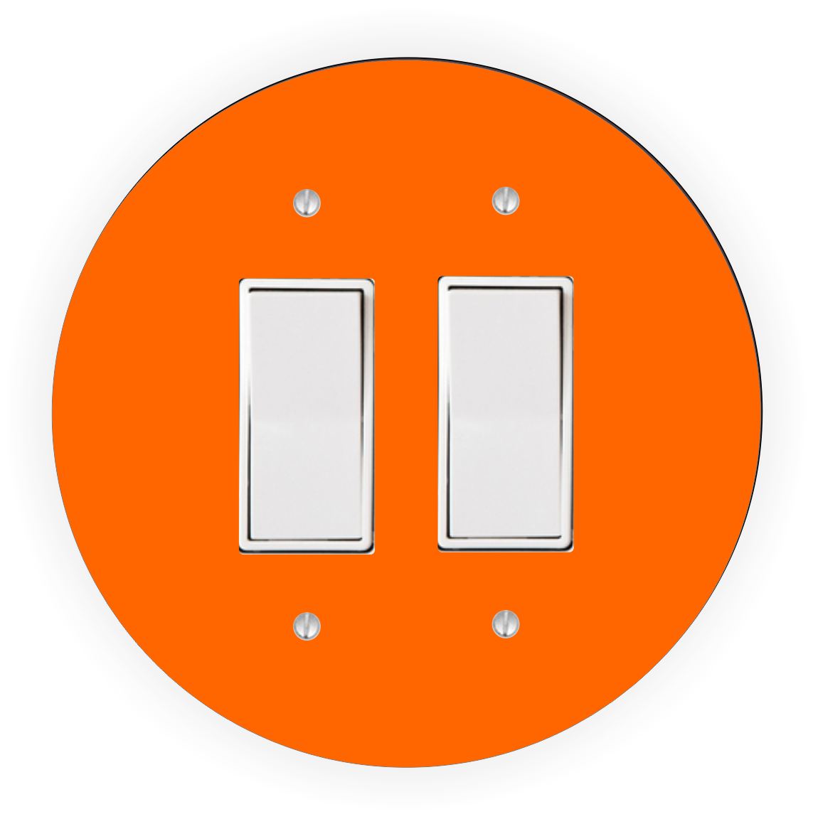 Sam Sandor - Orange Design - Round Light Switch Plate Cover - Double Rocker