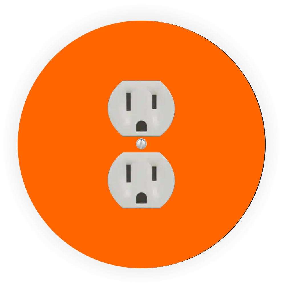 Sam Sandor - Orange Design - Round Light Switch Plate Cover - Outlet Cover