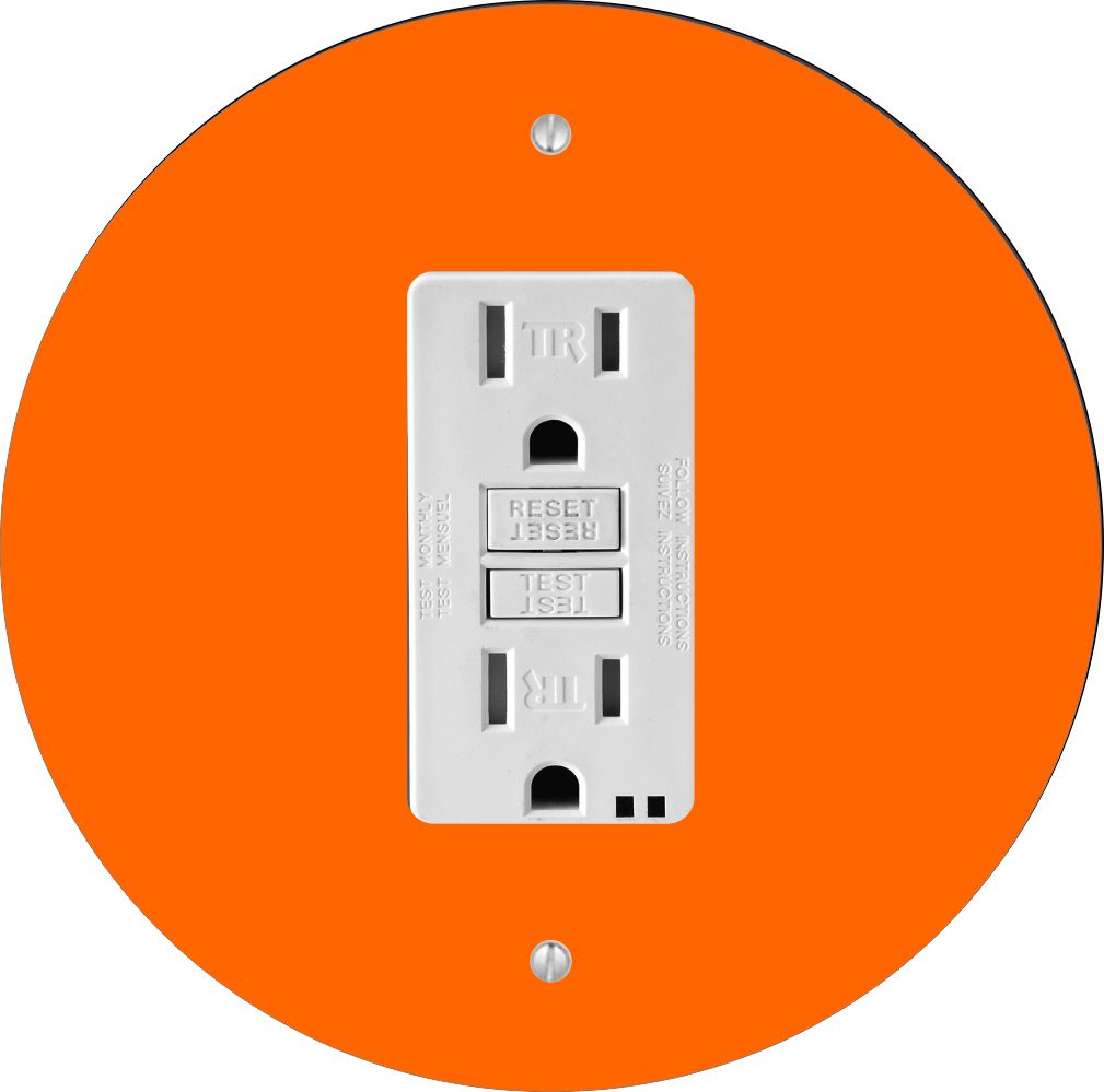 Sam Sandor - Orange Design - Round Light Switch Plate Cover - GFI