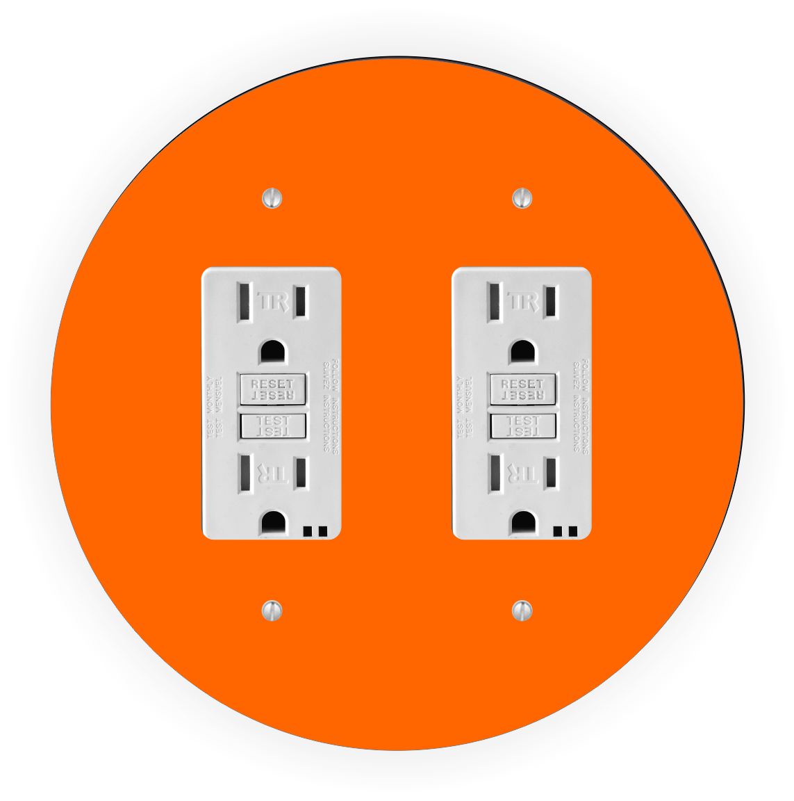 Sam Sandor - Orange Design - Round Light Switch Plate Cover - Double GFI