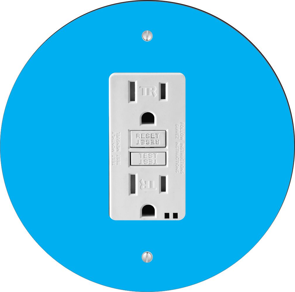 Sam Sandor - Blue Design - Round Light Switch Plate Cover - GFI