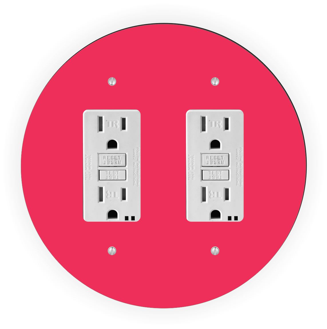 Sam Sandor - Rose Design - Round Light Switch Plate Cover - Double GFI