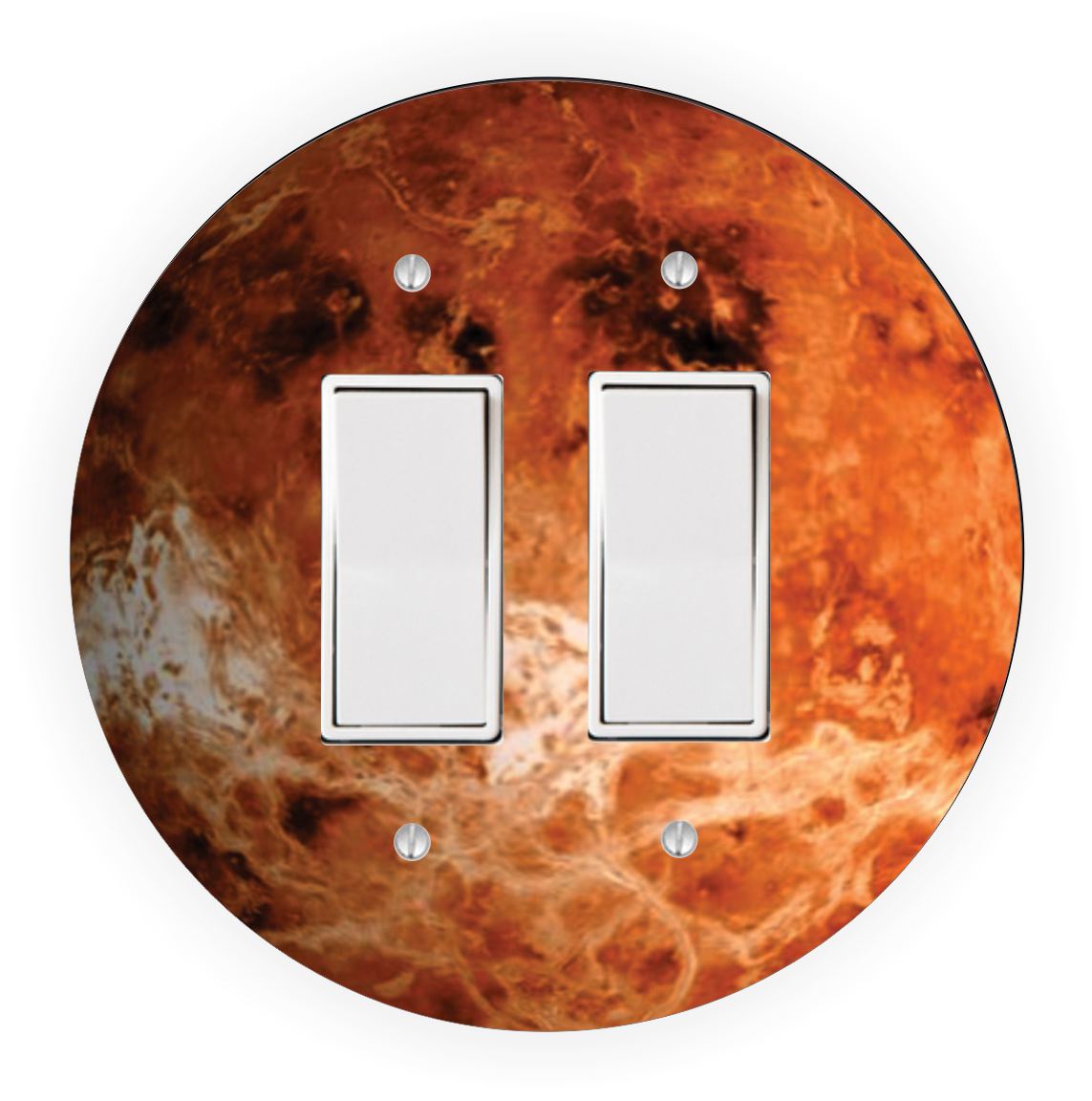 Sam Sandor - Planet Venus Design - Round Light Switch Plate Cover - Double Rocker