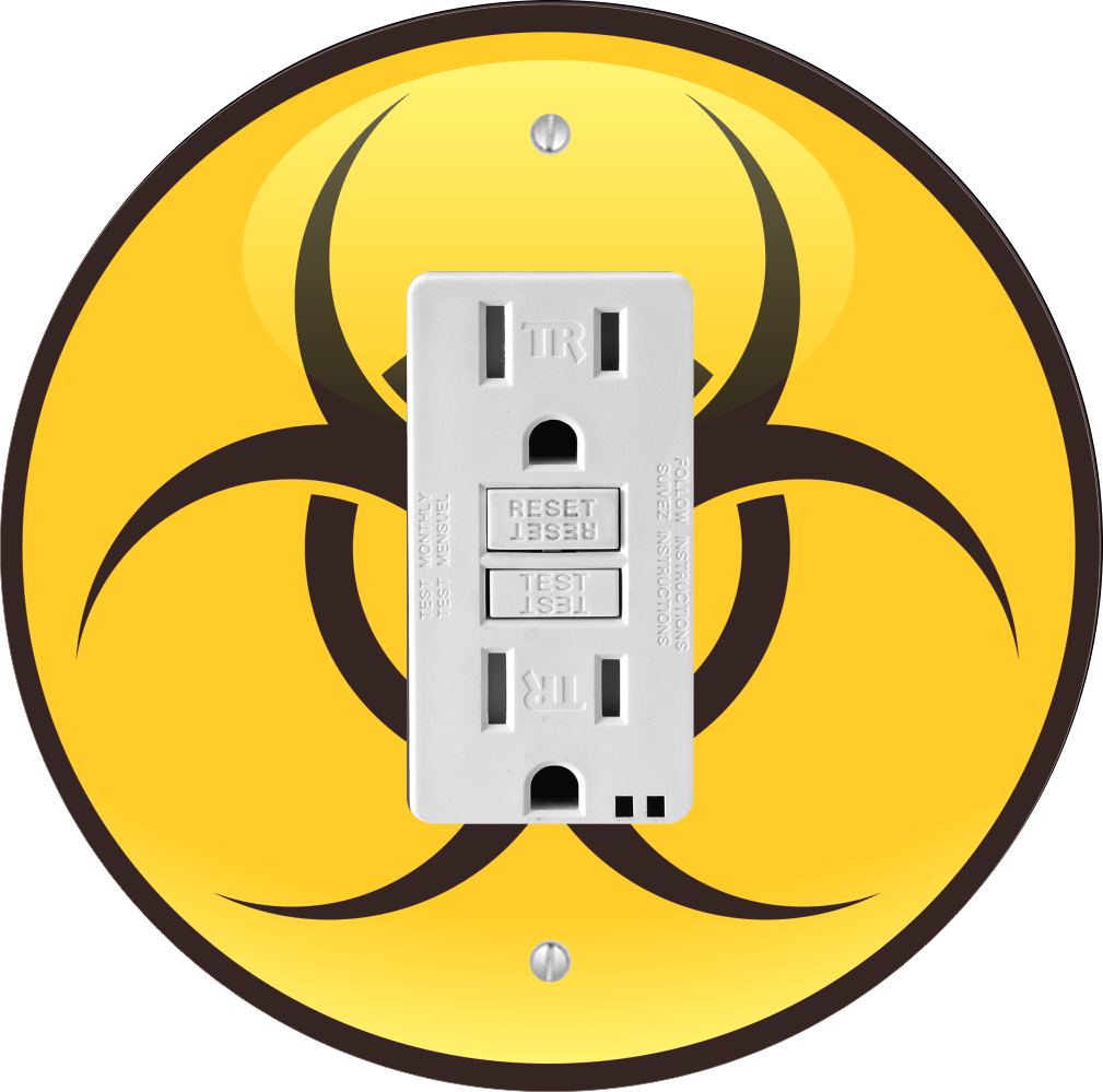 Sam Sandor - Biological Hazard Symbol Design - Round Light Switch Plate Cover - GFI