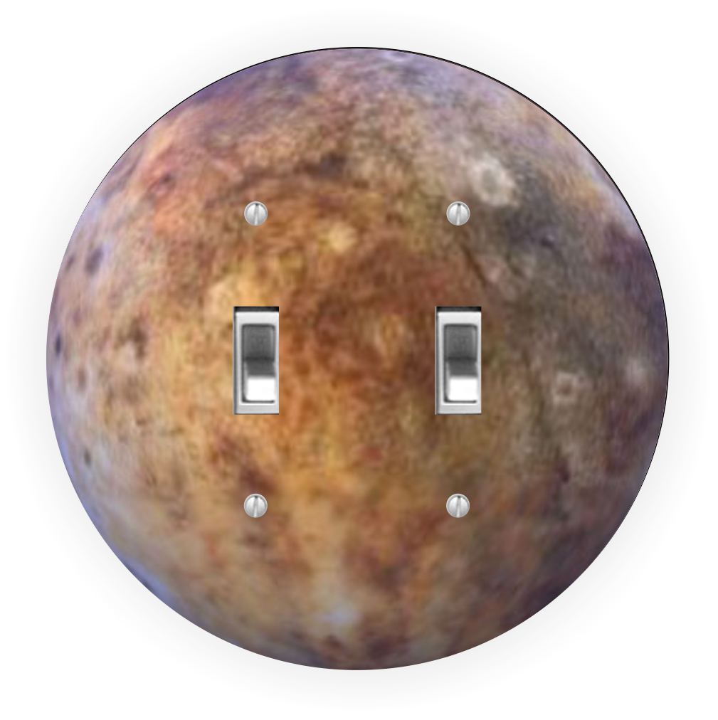 Sam Sandor - Planet Mars Design - Round Light Switch Plate Cover - Double Toggle