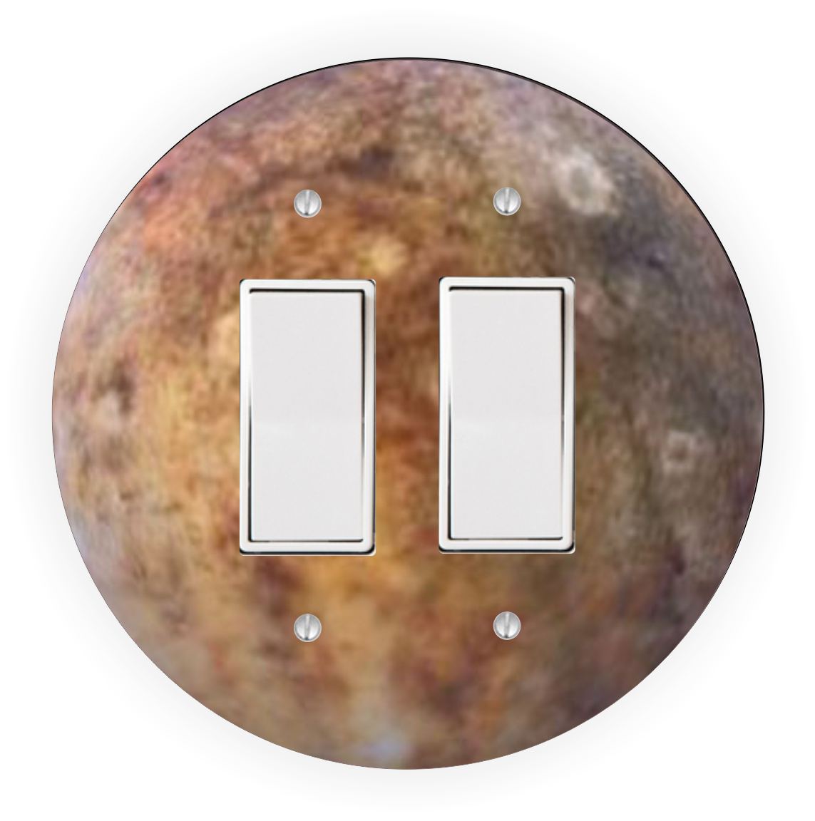 Sam Sandor - Planet Mars Design - Round Light Switch Plate Cover - Double Rocker