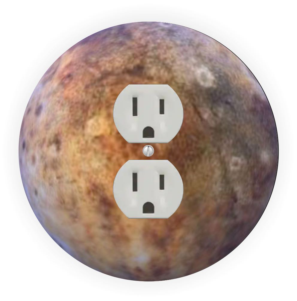 Sam Sandor - Planet Mars Design - Round Light Switch Plate Cover - Outlet Cover