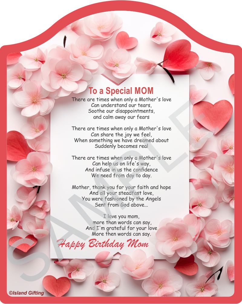 Poem for a special Mom, Happy Birthday Mom Poem