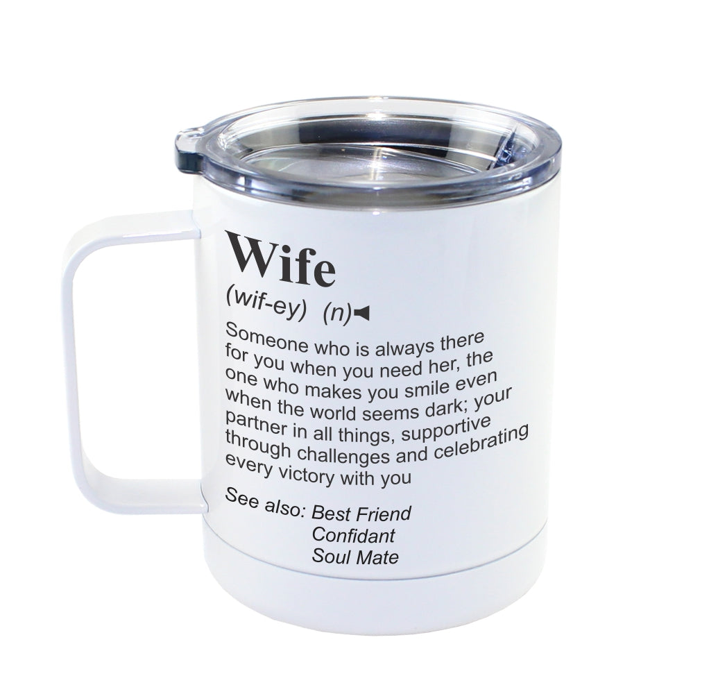 WIFE -  Dictionary Definition Insulated 13oz Camping Mug, Travel Mug