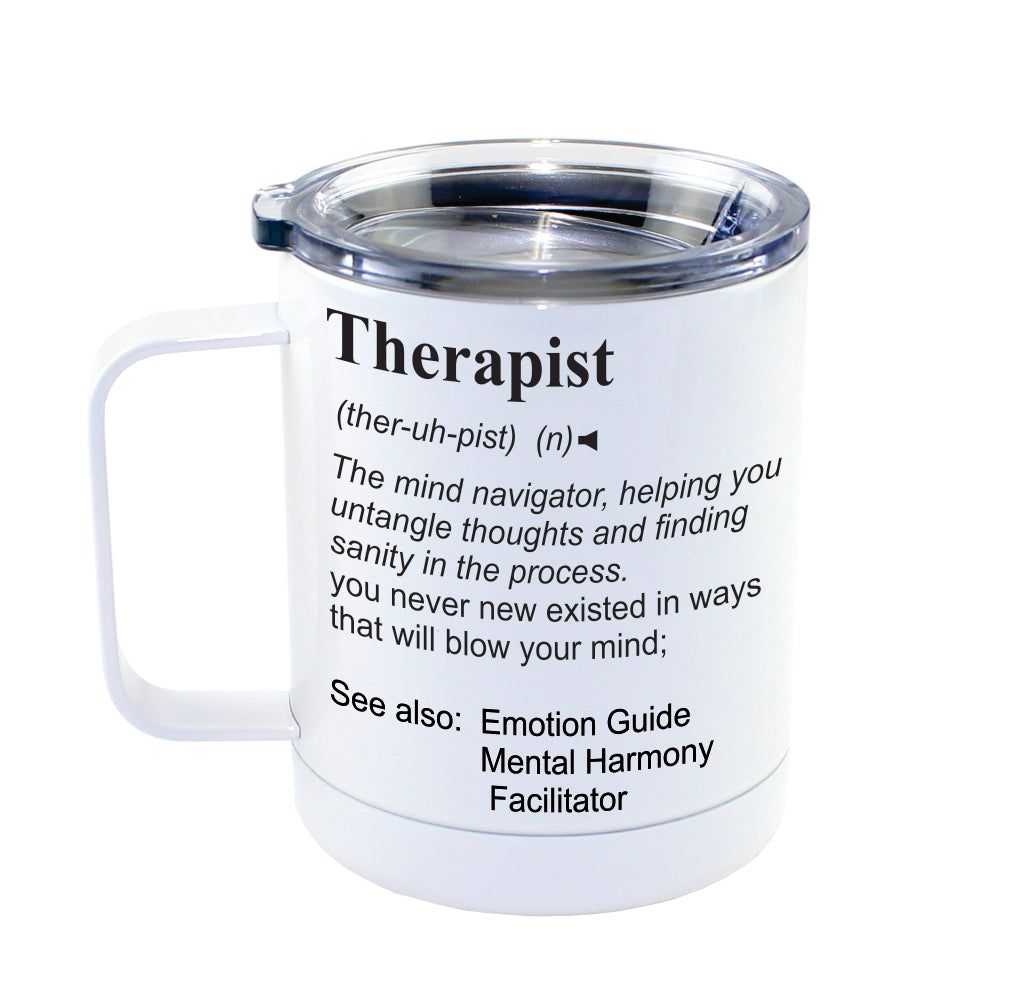 THERAPIST -  Dictionary Definition Insulated 13oz Camping Mug, Travel Mug