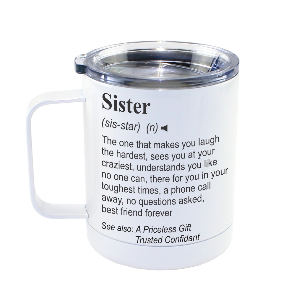 SISTER -  Dictionary Definition Insulated 13oz Camping Mug, Travel Mug