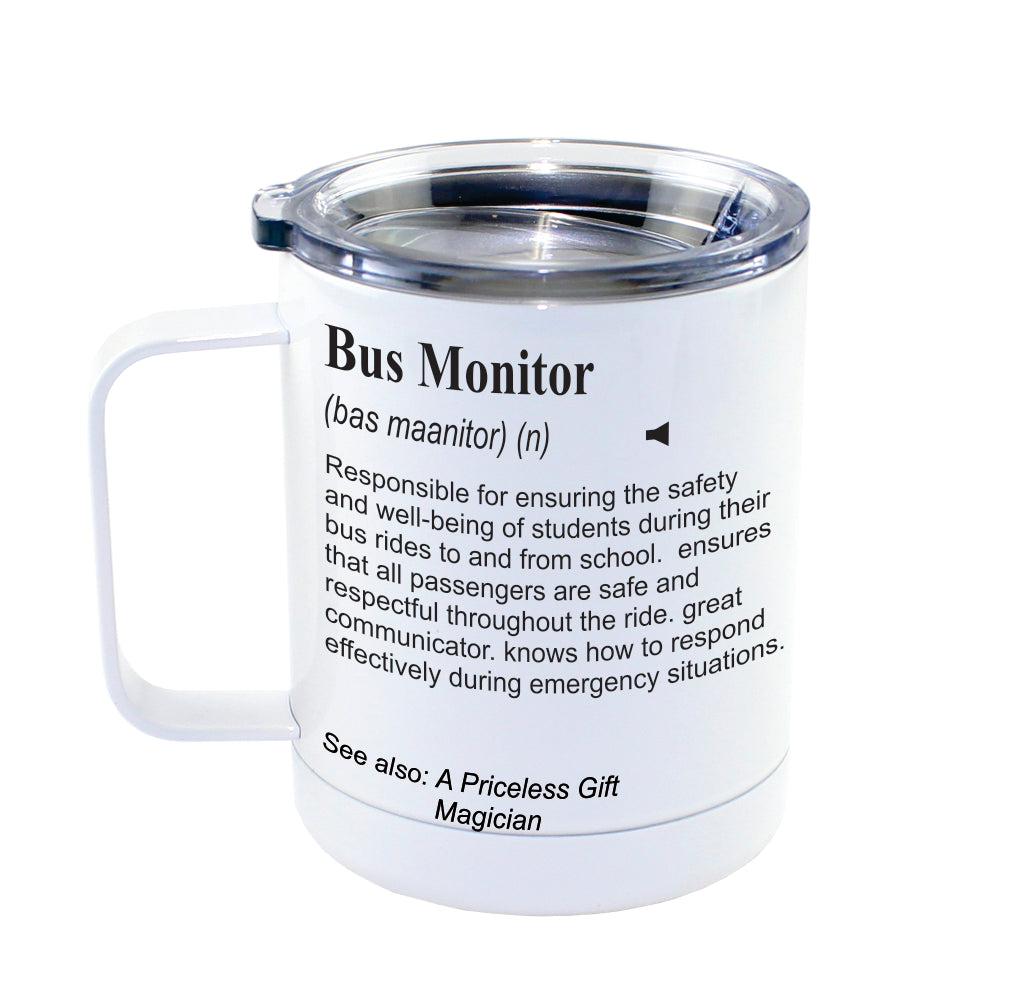 BUS MONITOR -  Dictionary Definition Insulated 13oz Camping Mug, Travel Mug