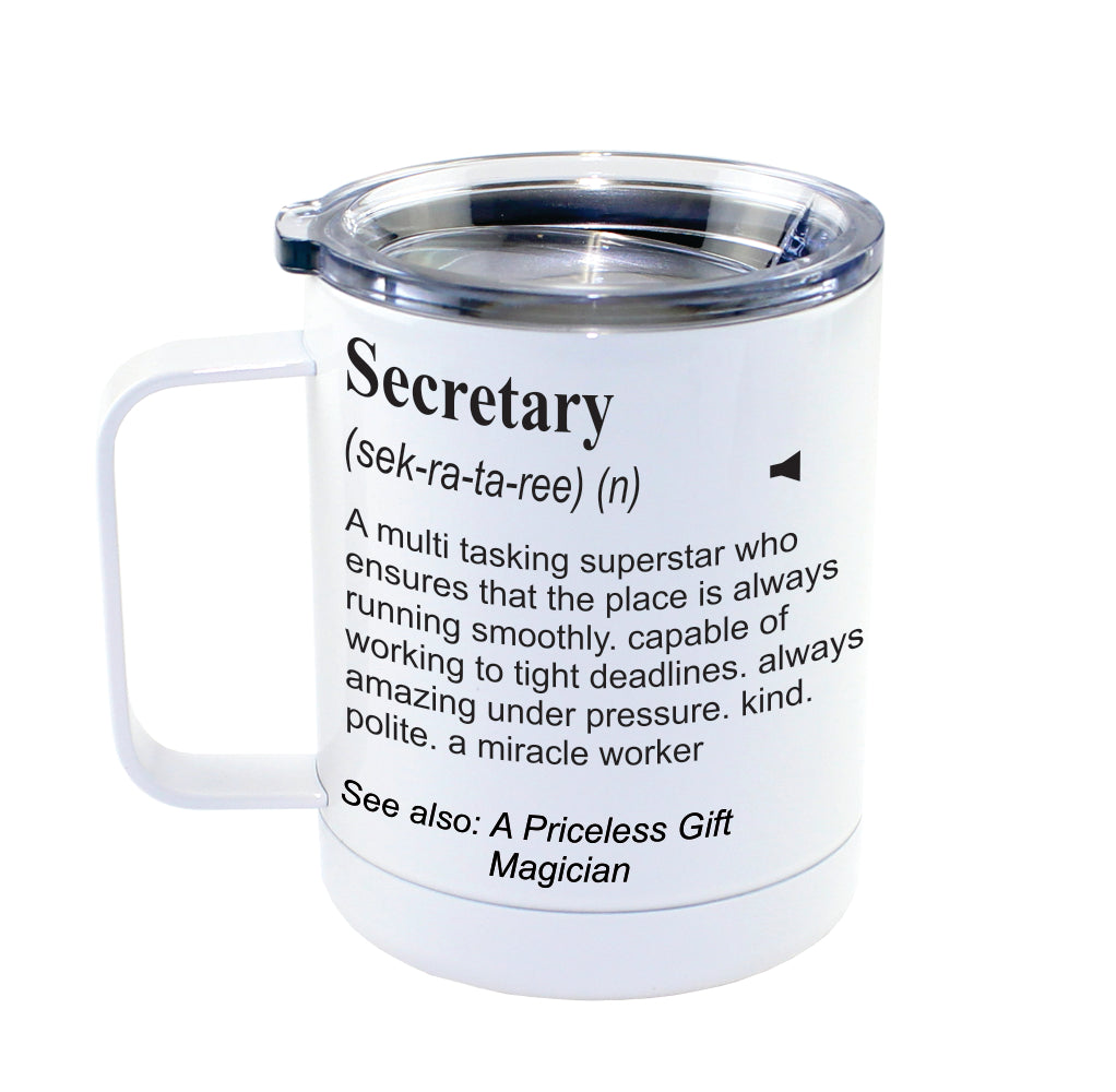 SECRETARY -  Dictionary Definition Insulated 13oz Camping Mug, Travel Mug