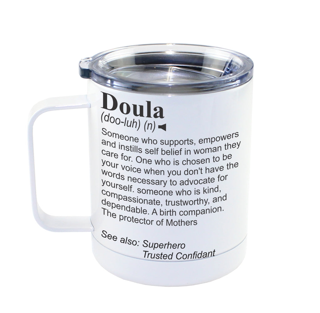 DOULA -  Dictionary Definition Insulated 13oz Camping Mug, Travel Mug