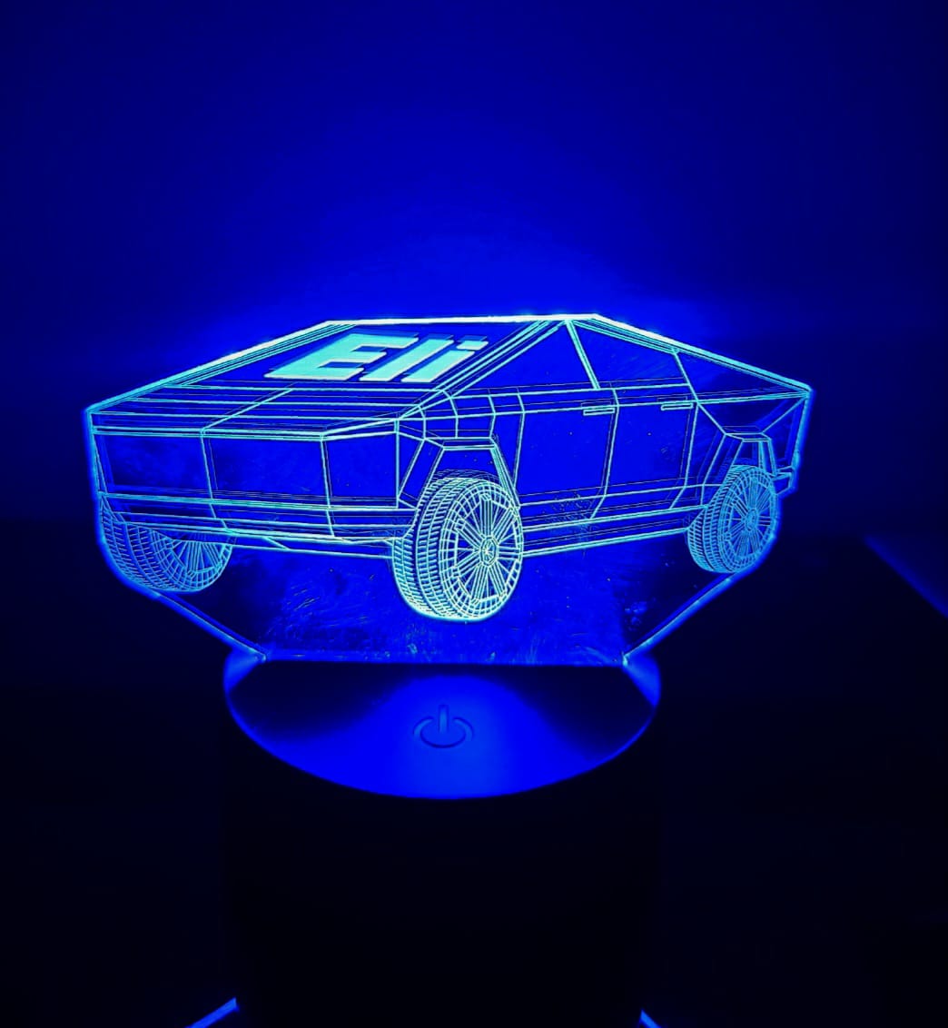 Tesla Truck LED Lucite Light-up with Personalized Name