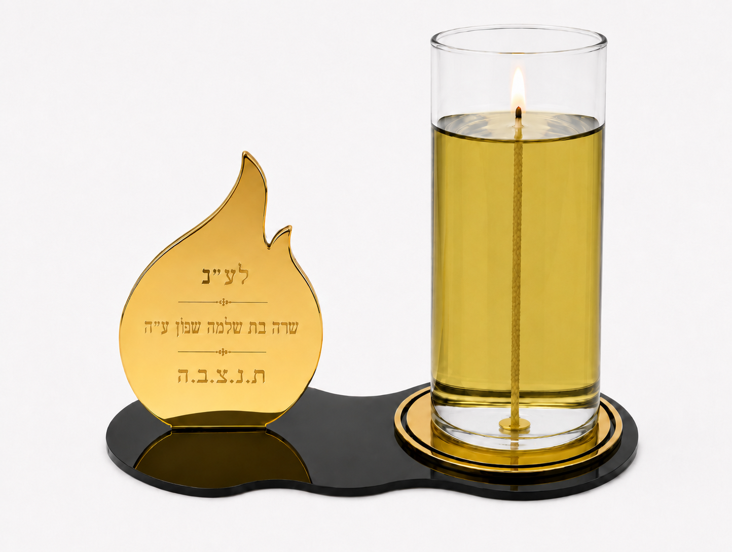 Large Black & Gold Memorial Candle
