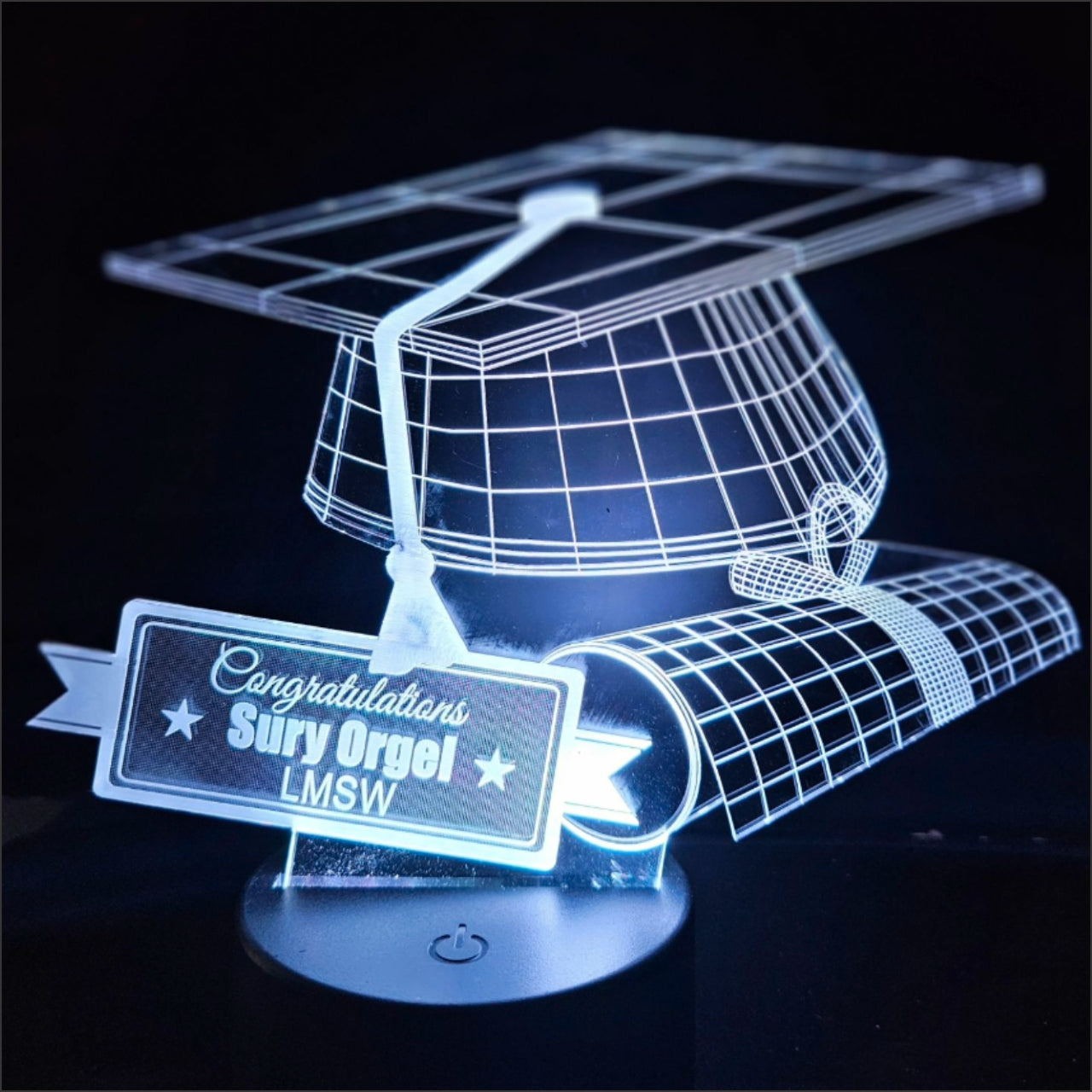 Congratulation Graduate Personalized LED Lucite Night Light