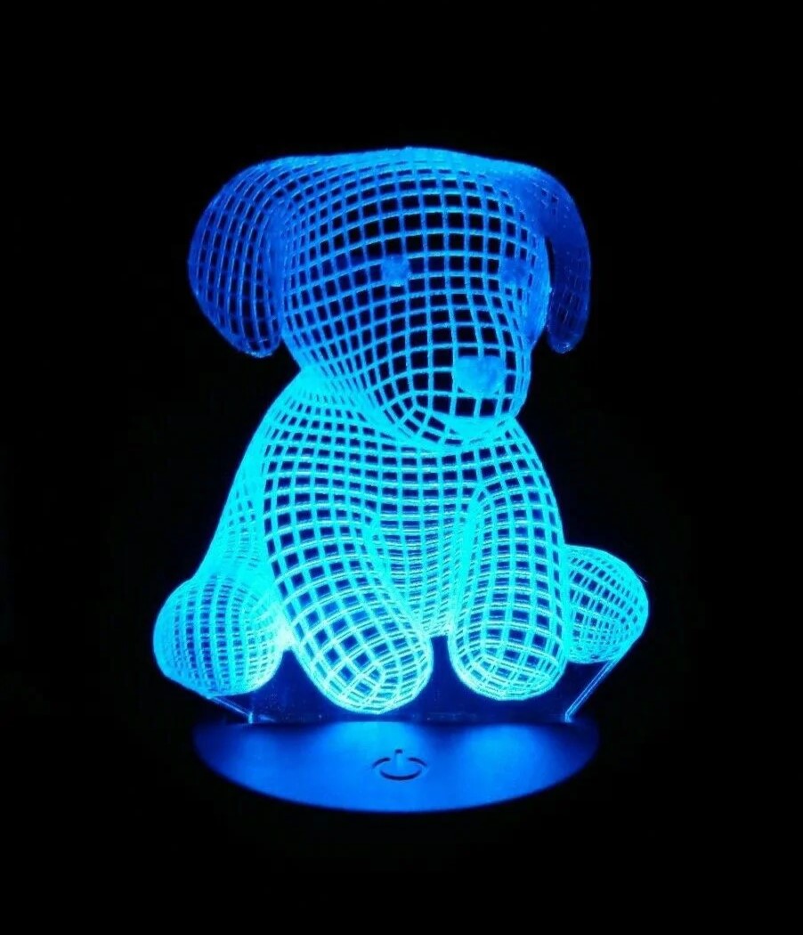 Puppy Dog 3D Optical Illusion Night Lamp