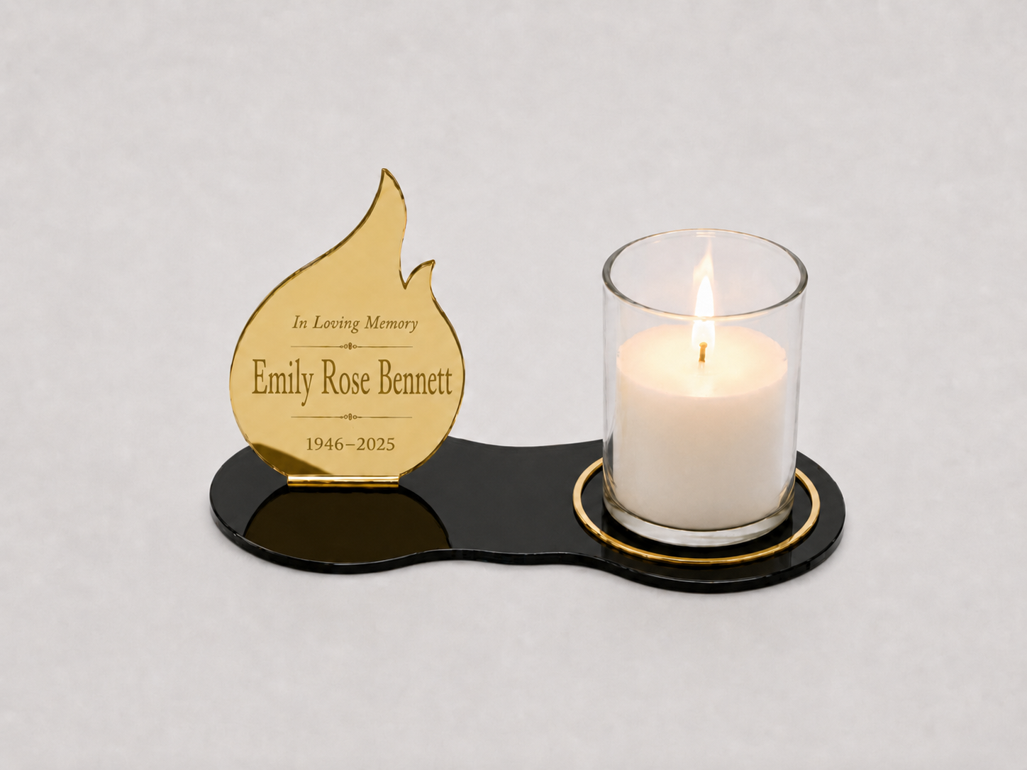 Small Black & Gold Memorial Candle