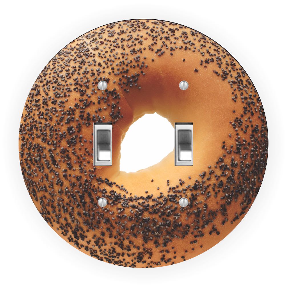 Sam Sandor - Bagel Design - Round Light Switch Plate Cover - Double Toggle