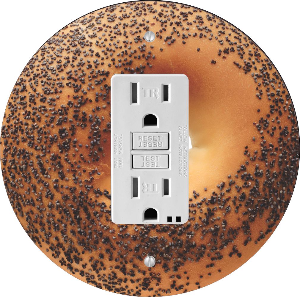 Sam Sandor - Bagel Design - Round Light Switch Plate Cover - GFI