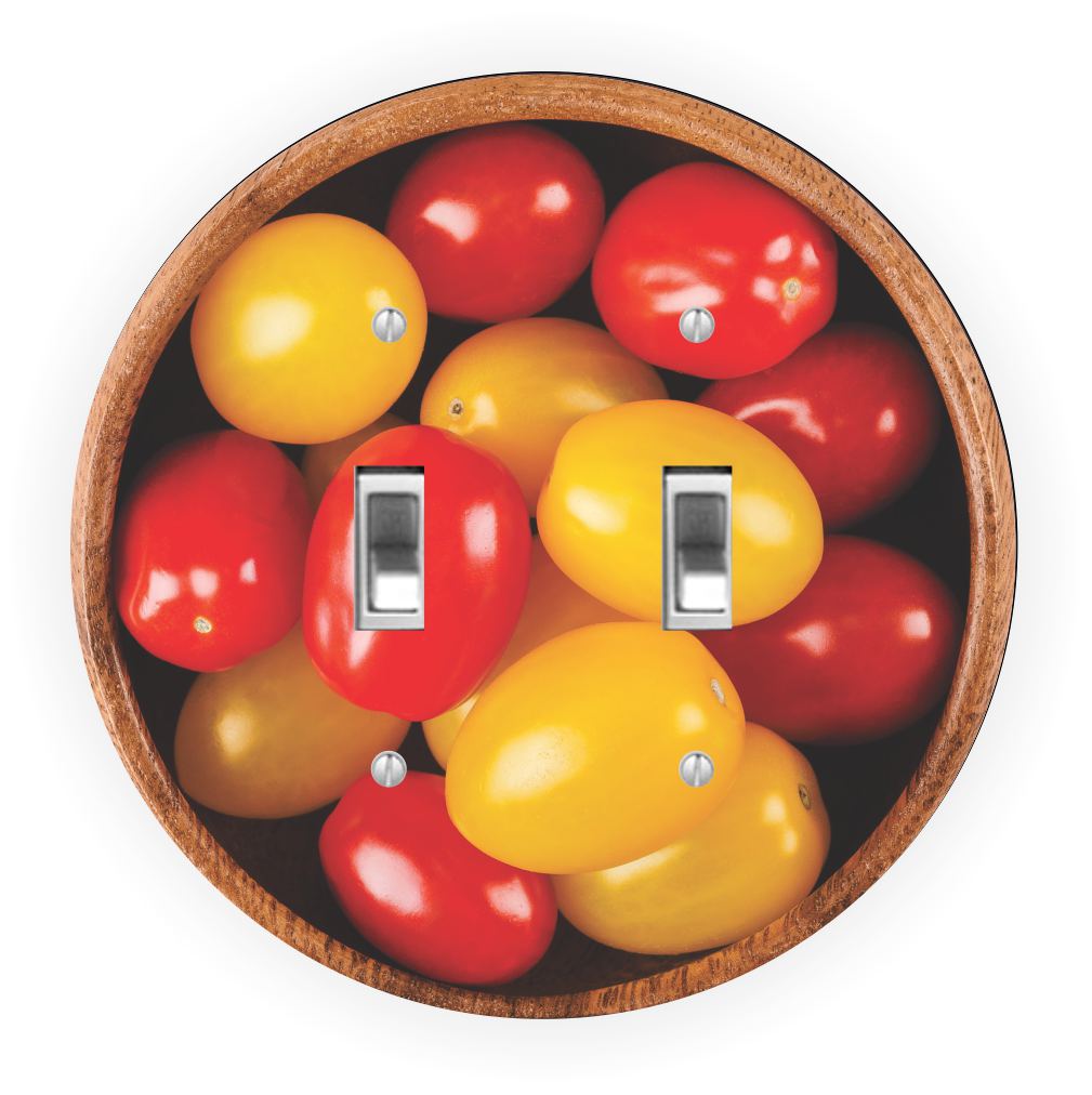 Sam Sandor - Bowl of Jelly Beans Design - Round Light Switch Plate Cover - Double Toggle